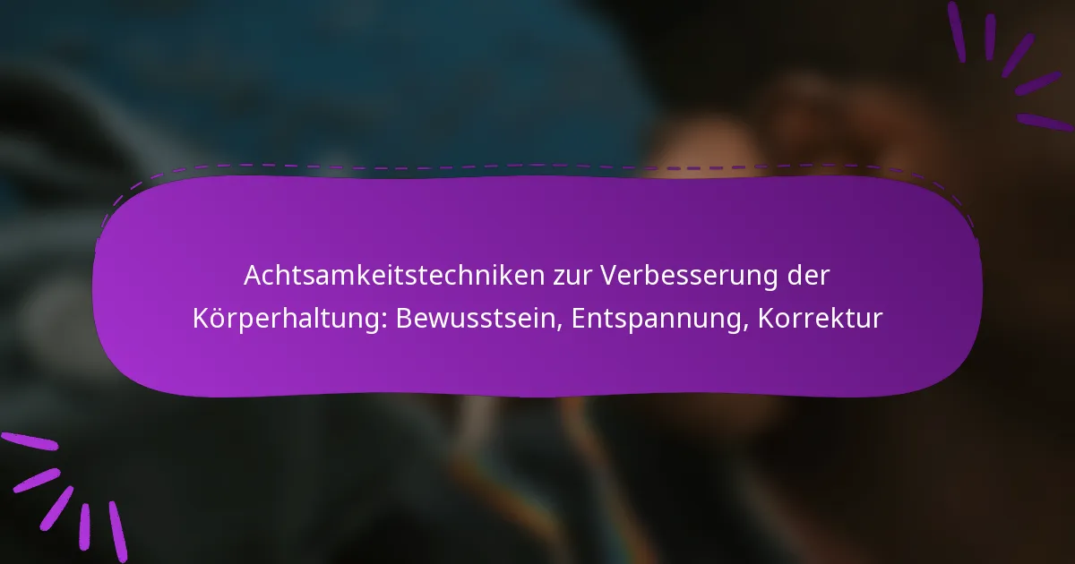 Achtsamkeitstechniken zur Verbesserung der Körperhaltung: Bewusstsein, Entspannung, Korrektur
