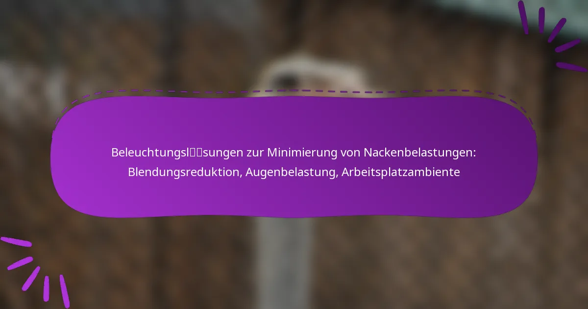Beleuchtungslösungen zur Minimierung von Nackenbelastungen: Blendungsreduktion, Augenbelastung, Arbeitsplatzambiente