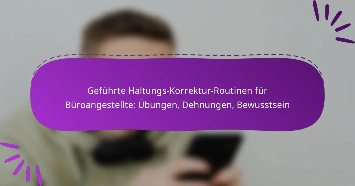 Geführte Haltungs-Korrektur-Routinen für Büroangestellte: Übungen, Dehnungen, Bewusstsein