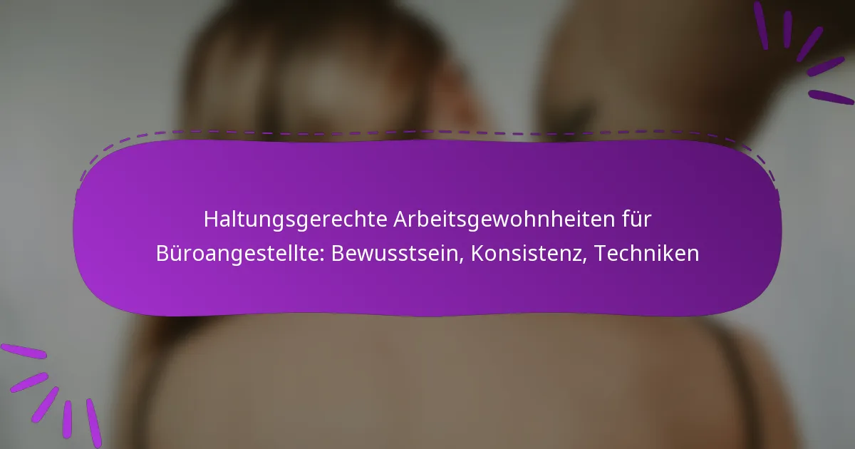 Haltungsgerechte Arbeitsgewohnheiten für Büroangestellte: Bewusstsein, Konsistenz, Techniken