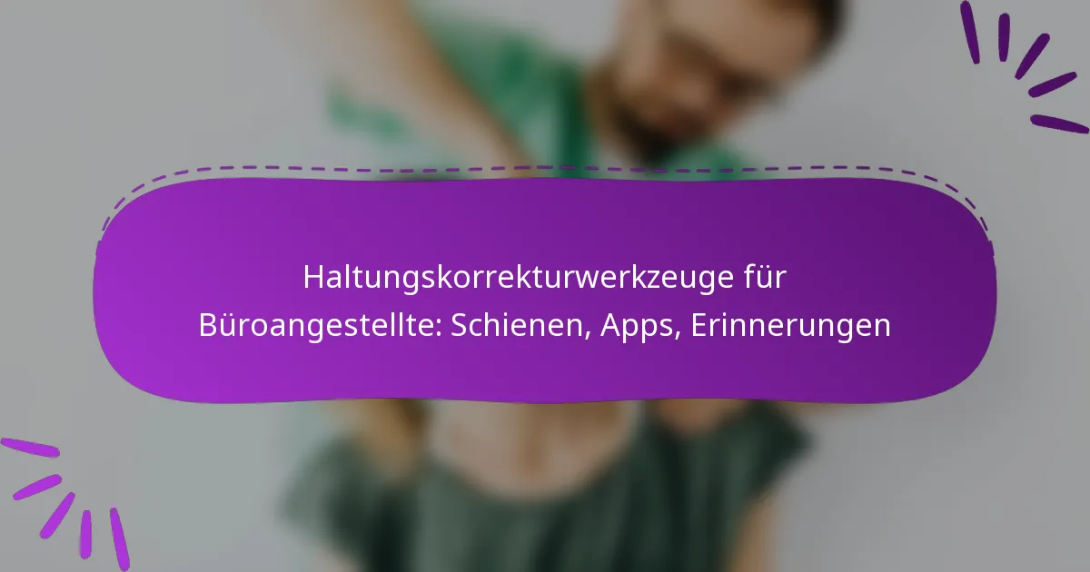 Haltungskorrekturwerkzeuge für Büroangestellte: Schienen, Apps, Erinnerungen