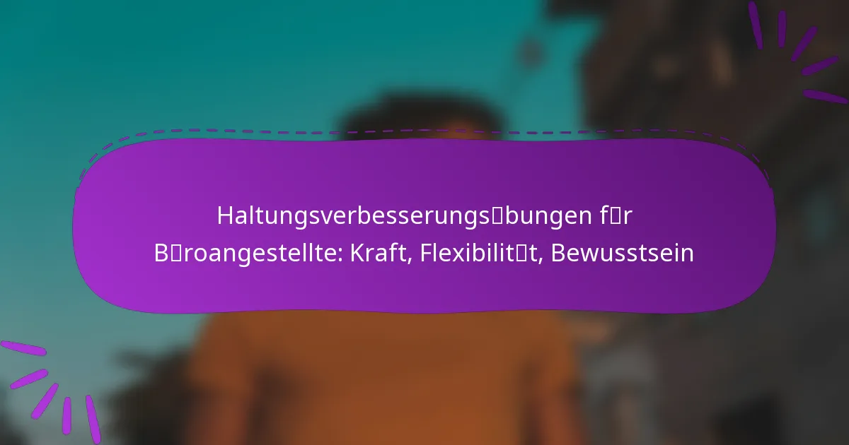Haltungsverbesserungsübungen für Büroangestellte: Kraft, Flexibilität, Bewusstsein