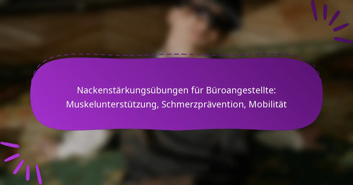 Nackenstärkungsübungen für Büroangestellte: Muskelunterstützung, Schmerzprävention, Mobilität