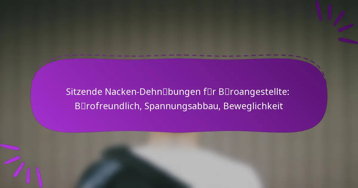 Sitzende Nacken-Dehnübungen für Büroangestellte: Bürofreundlich, Spannungsabbau, Beweglichkeit