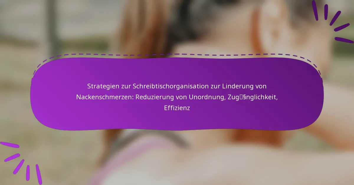 Strategien zur Schreibtischorganisation zur Linderung von Nackenschmerzen: Reduzierung von Unordnung, Zugänglichkeit, Effizienz