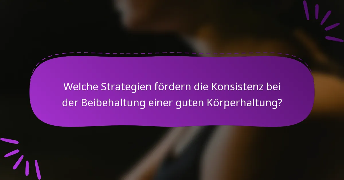 Welche Strategien fördern die Konsistenz bei der Beibehaltung einer guten Körperhaltung?