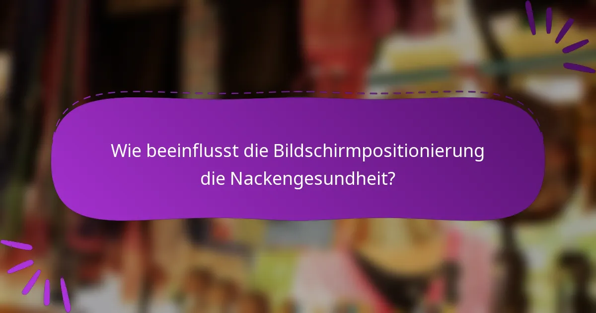 Wie beeinflusst die Bildschirmpositionierung die Nackengesundheit?